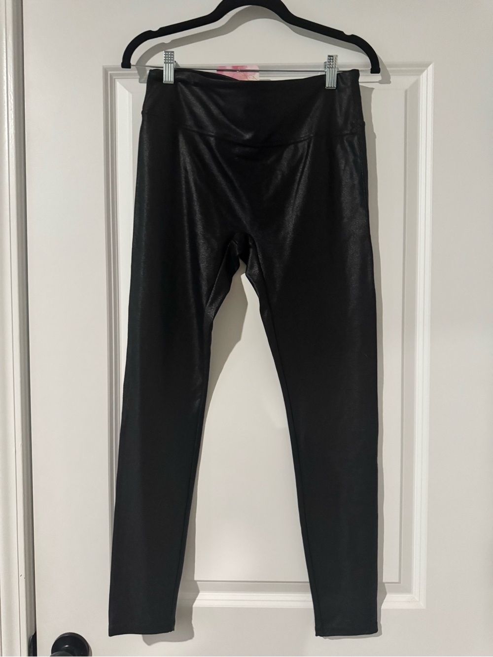Black Faux-Leather Leggings for Women - Sleek High-Rise Fit